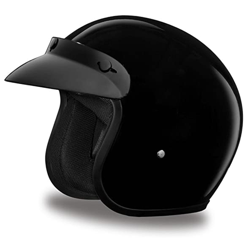 casco para moto hombre negro jet abierto 3/4 daytona