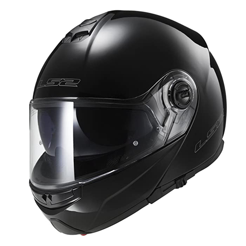 casco para moto hombre negro abatible modular ls2