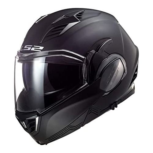 casco para moto hombre negro abatible modular ls2