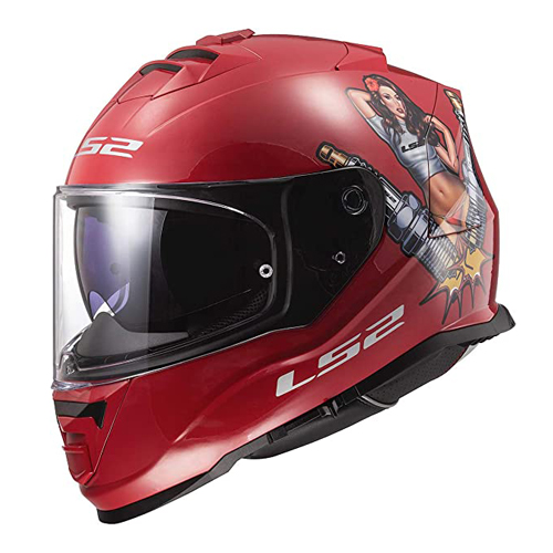 casco para moto hombre rojo integral cerrado ls2