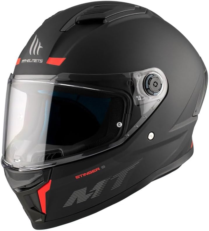 Casco de moto MT HELMETS Stinger 2 Negro Mate Integral Deportivo para Moto CERTIFICACIÓN Dot Y ECE
