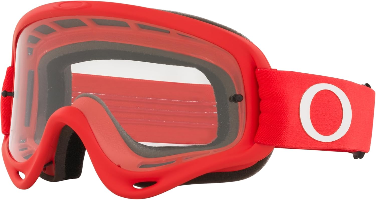 Goggles para Moto Oakley O-Frame MX rojo con lente transparente